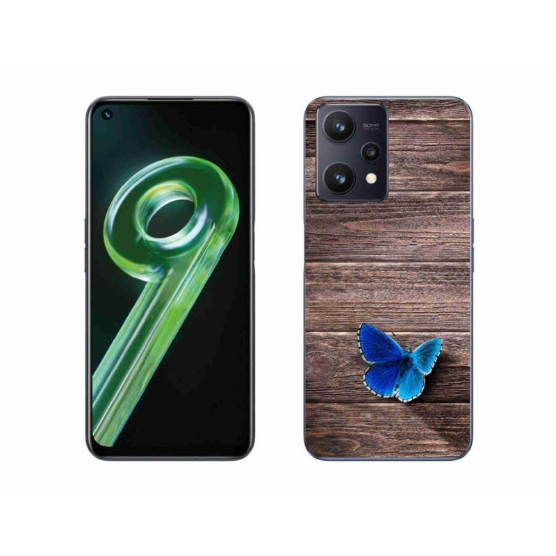 Gelový kryt mmCase na mobil Realme 9 5G - modrý motýl 1