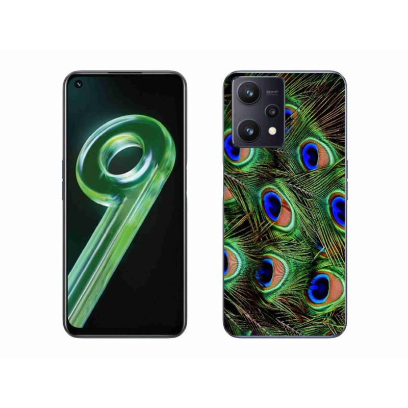 Gelový kryt mmCase na mobil Realme 9 5G - paví peří