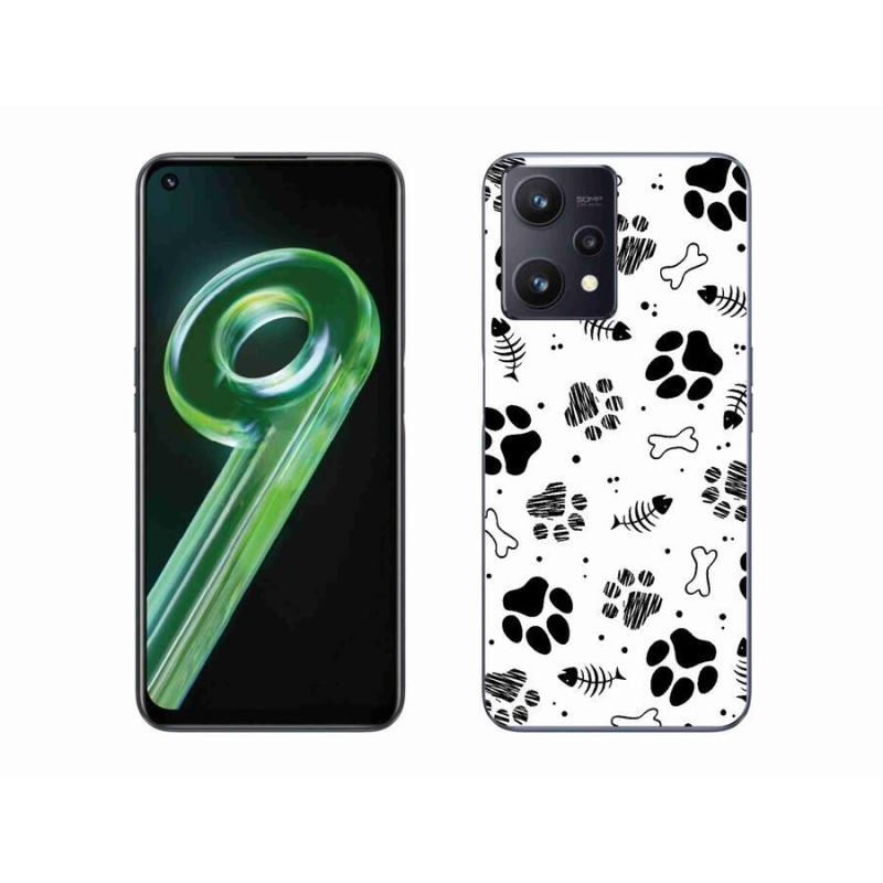 Gelový kryt mmCase na mobil Realme 9 5G - psí tlapky 1