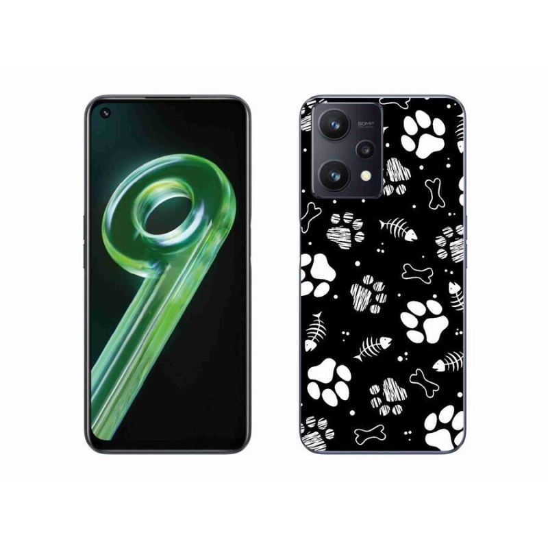 Gelový kryt mmCase na mobil Realme 9 5G - psí tlapky