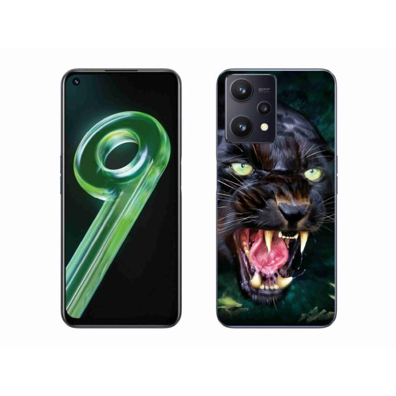 Gelový kryt mmCase na mobil Realme 9 5G - rozzuřený černý panter