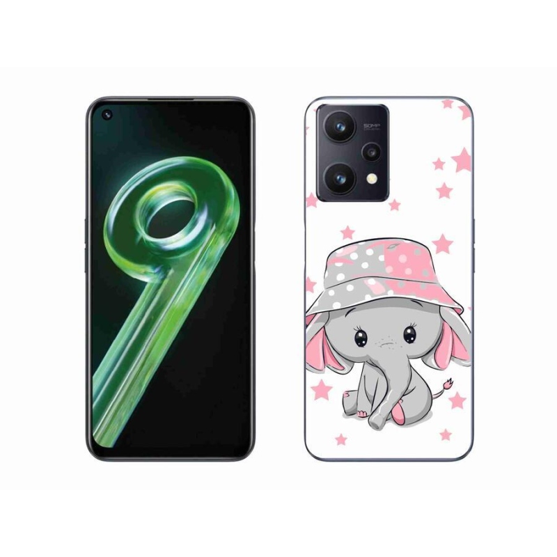 Gelový kryt mmCase na mobil Realme 9 5G - růžový slon