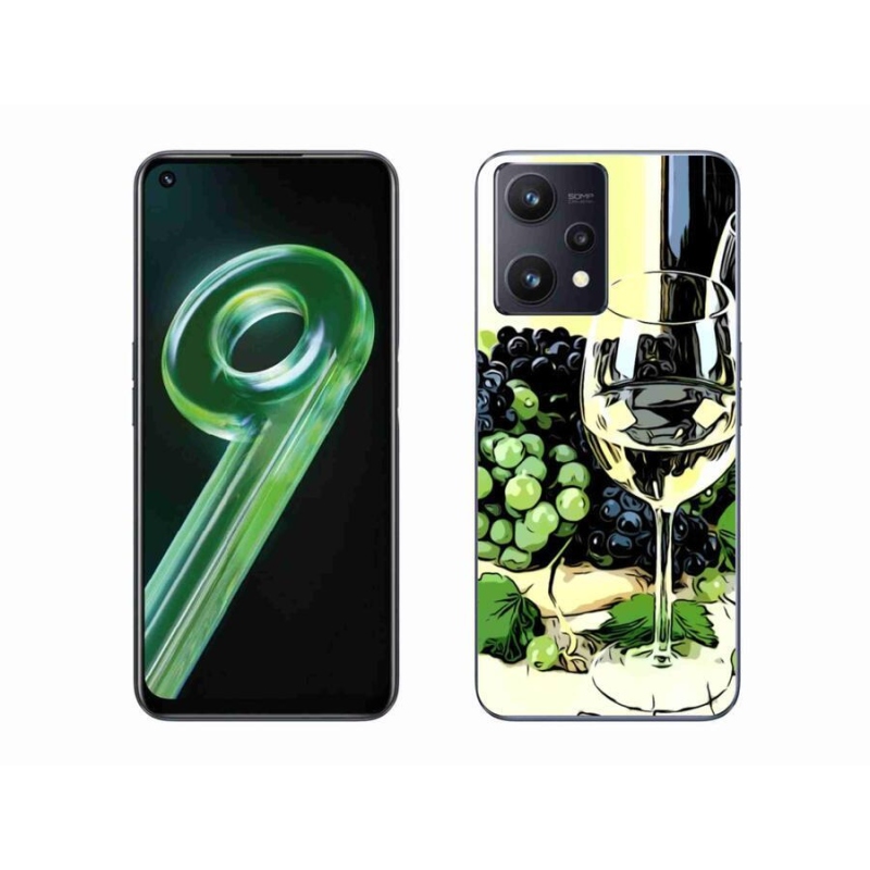 Gelový kryt mmCase na mobil Realme 9 5G - sklenka vína