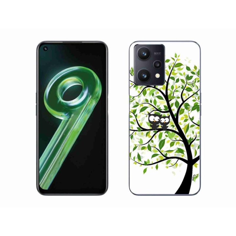 Gelový kryt mmCase na mobil Realme 9 5G - sovičky na stromě