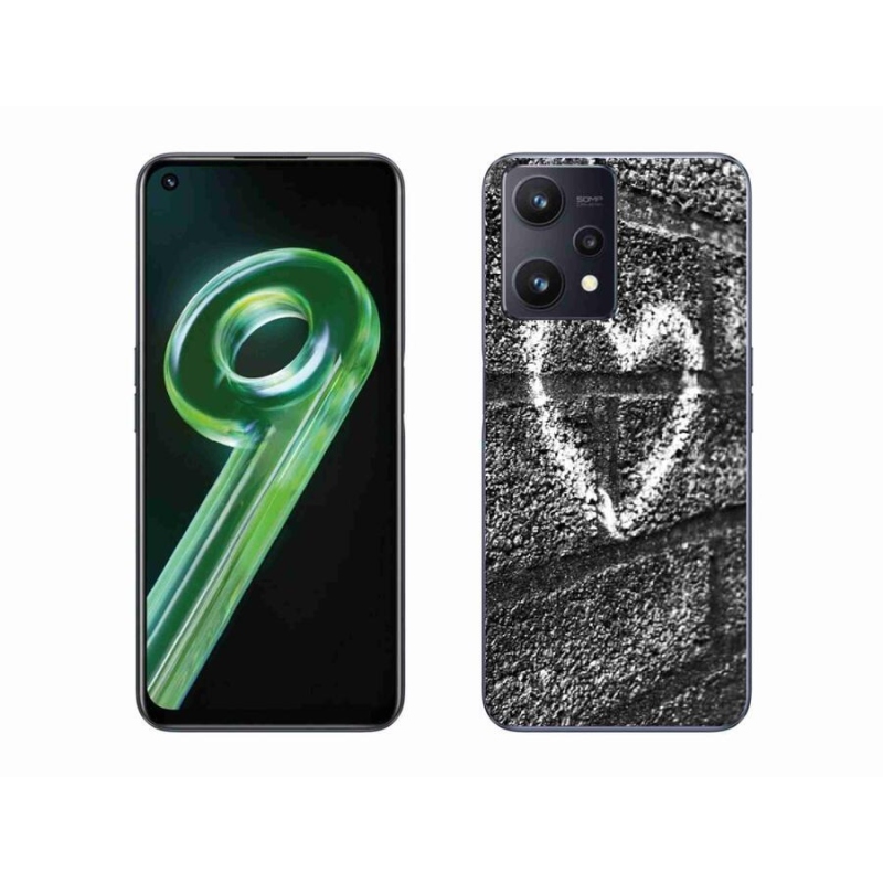 Gelový kryt mmCase na mobil Realme 9 5G - srdce na zdi