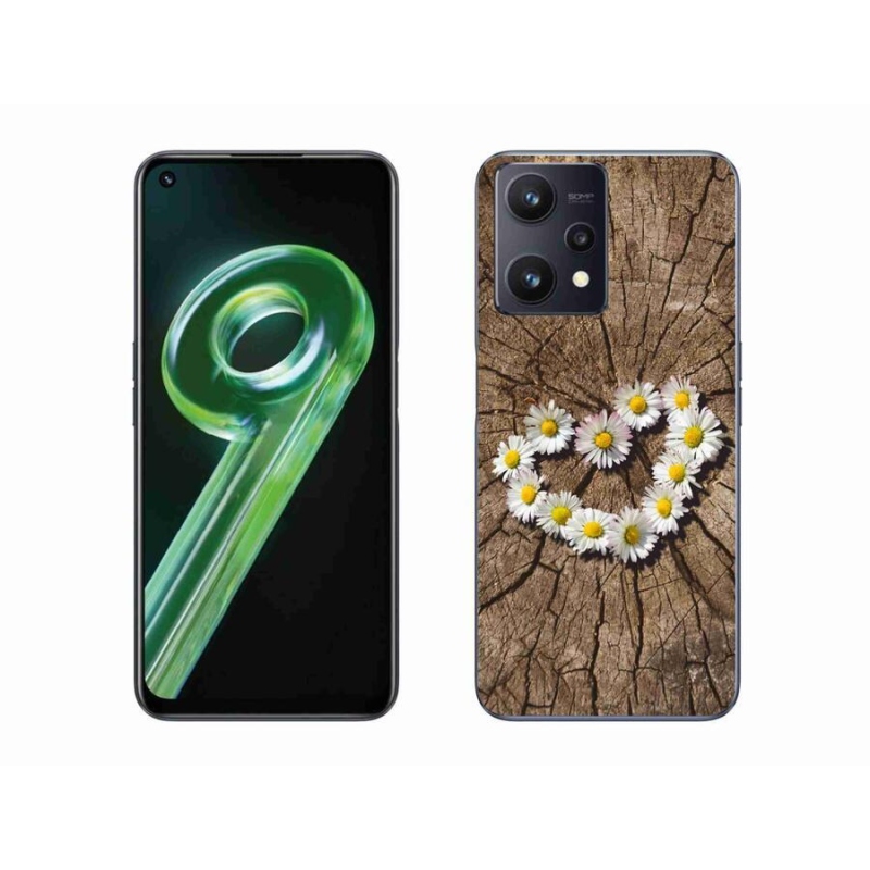 Gelový kryt mmCase na mobil Realme 9 5G - srdce z kopretin