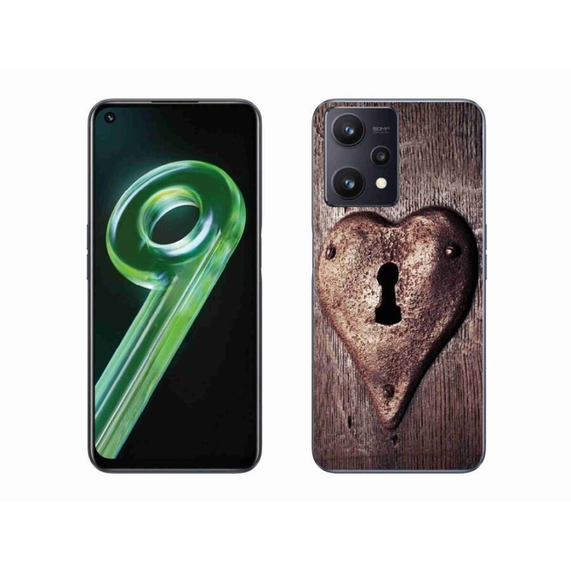 Gelový kryt mmCase na mobil Realme 9 5G - zámek ve tvaru srdce