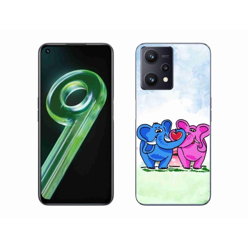 Gelový kryt mmCase na mobil Realme 9 5G - zamilovaní sloni