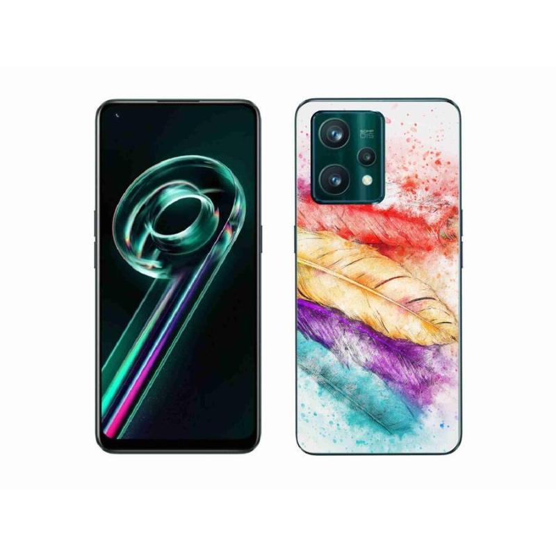 Gelový kryt mmCase na mobil Realme 9 Pro+ 5G - barevné peří