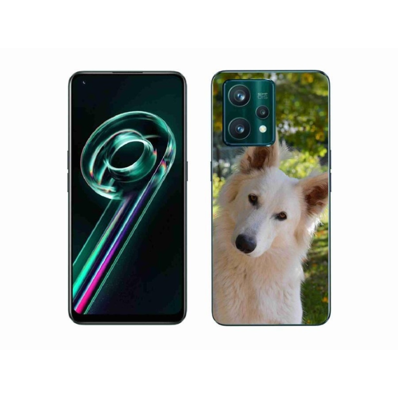 Gelový kryt mmCase na mobil Realme 9 Pro+ 5G - bílý švýcarský ovčák 1