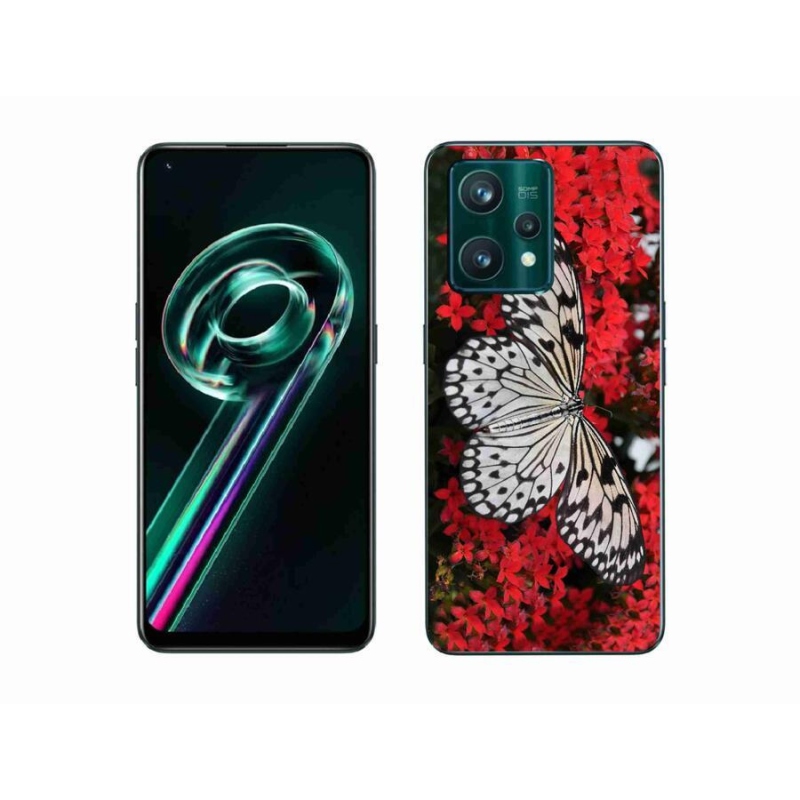 Gelový kryt mmCase na mobil Realme 9 Pro+ 5G - černobílý motýl 1