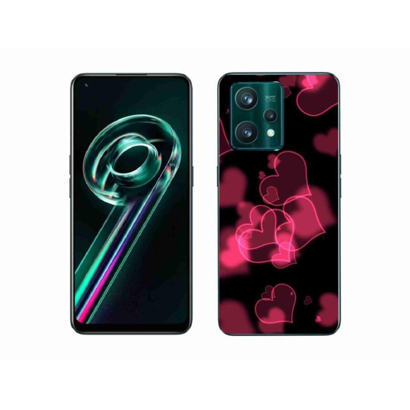 Gelový kryt mmCase na mobil Realme 9 Pro+ 5G - červená srdíčka