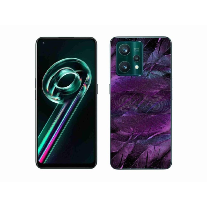 Gelový kryt mmCase na mobil Realme 9 Pro+ 5G - fialová pírka