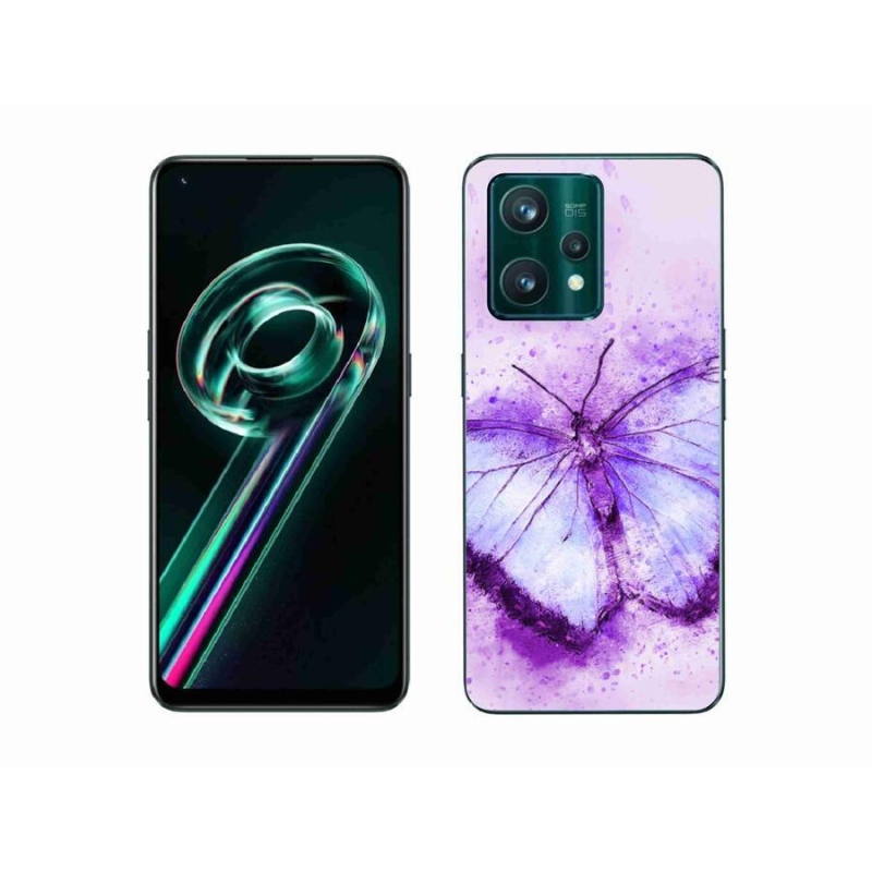 Gelový kryt mmCase na mobil Realme 9 Pro+ 5G - fialový motýl