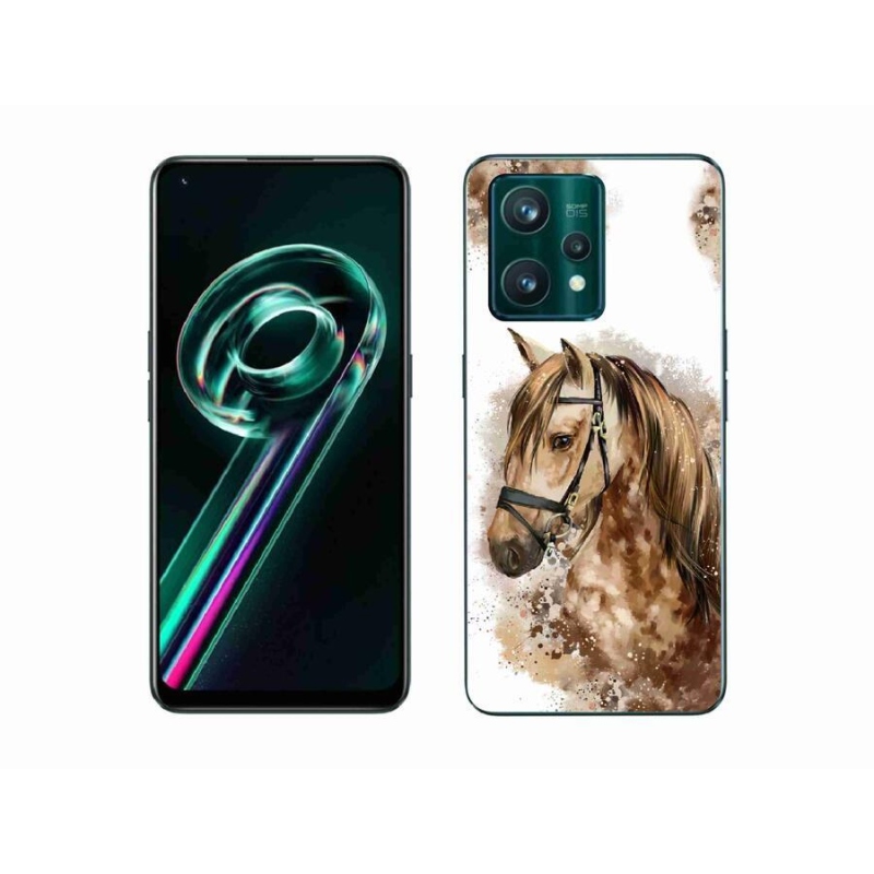 Gelový kryt mmCase na mobil Realme 9 Pro+ 5G - hnědý kreslený kůň