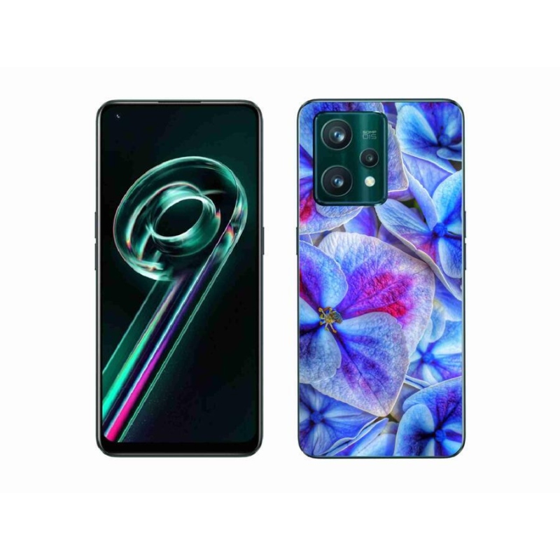Gelový kryt mmCase na mobil Realme 9 Pro+ 5G - modré květy 1