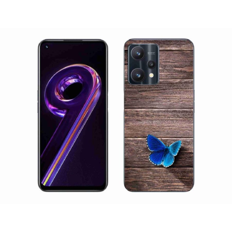 Gelový kryt mmCase na mobil Realme 9 Pro 5G - modrý motýl 1