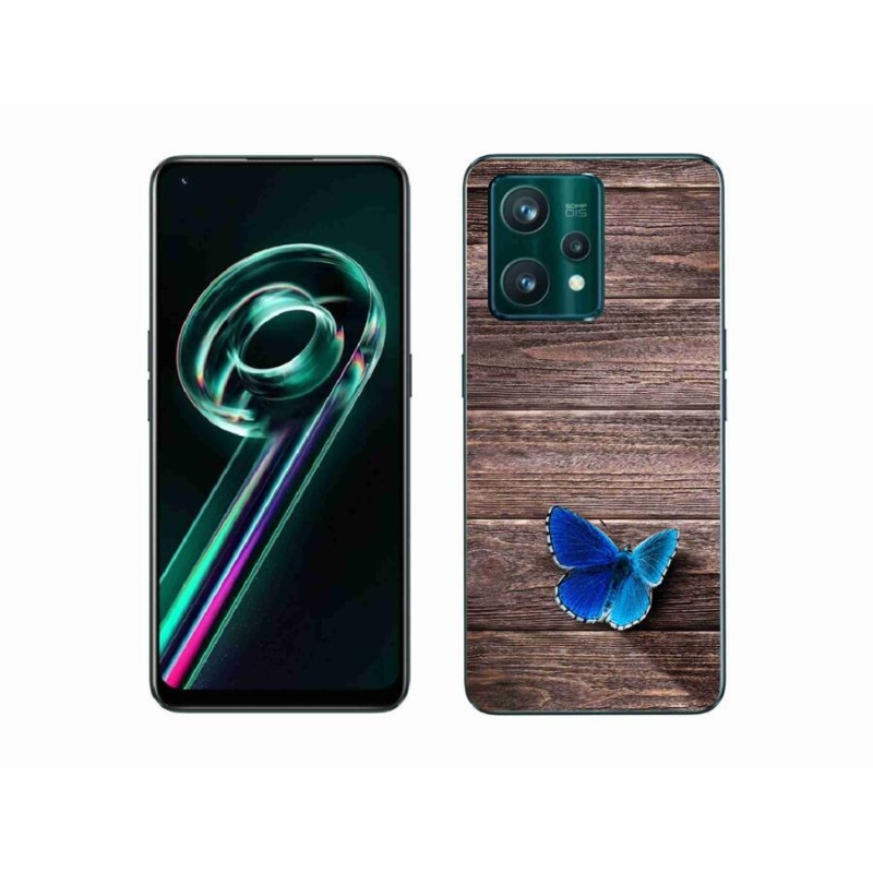 Gelový kryt mmCase na mobil Realme 9 Pro+ 5G - modrý motýl 1