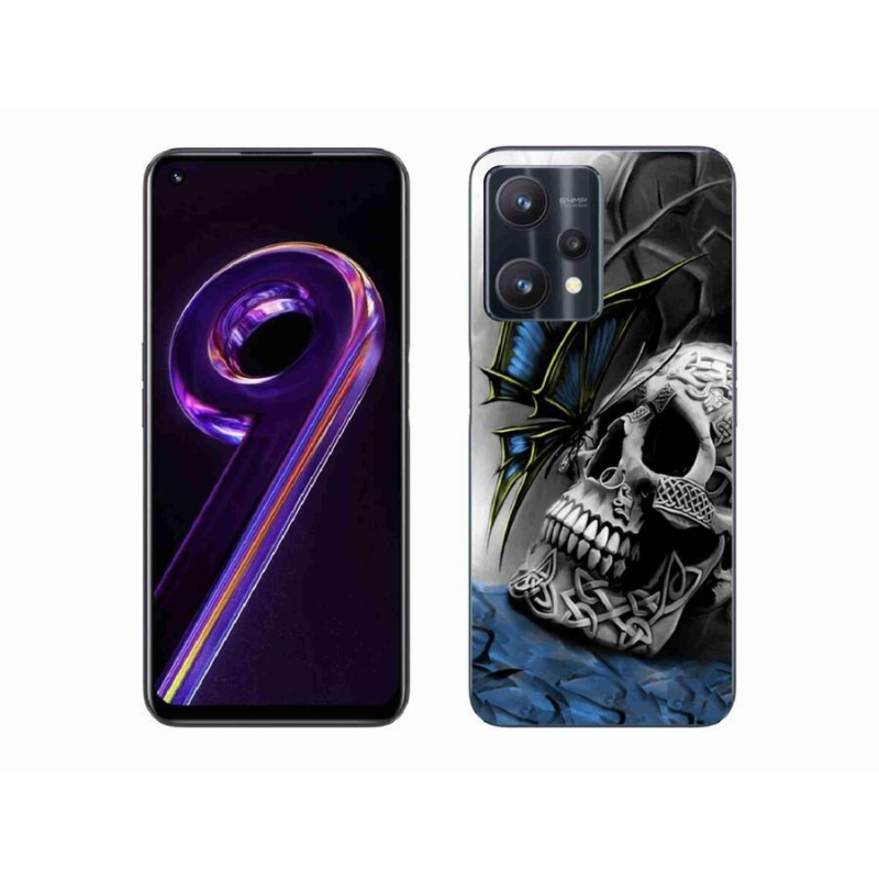 Gelový kryt mmCase na mobil Realme 9 Pro 5G - motýl a lebka