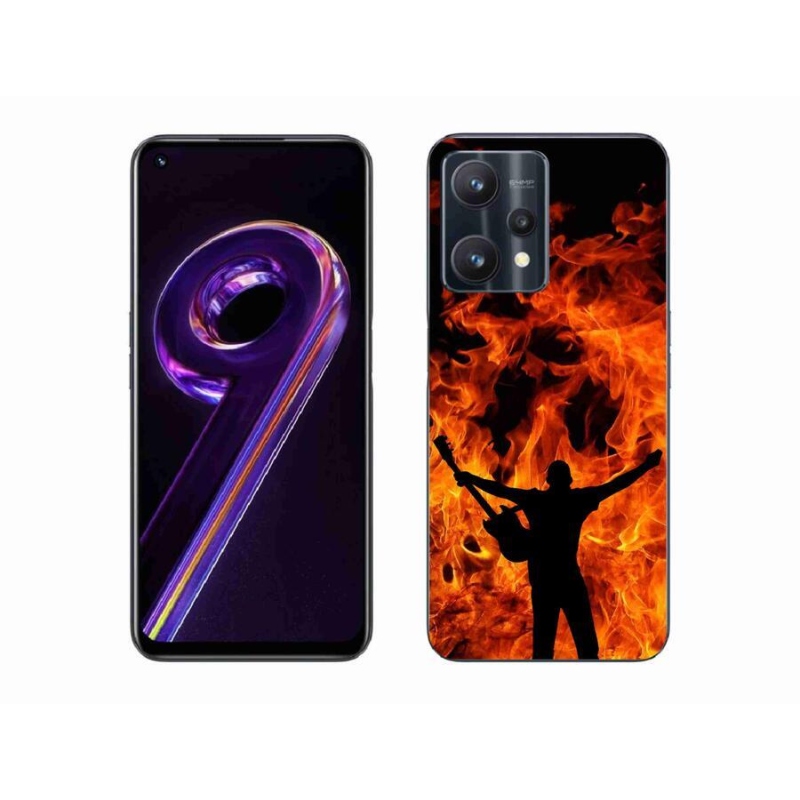 Gelový kryt mmCase na mobil Realme 9 Pro 5G - muzikant a oheň