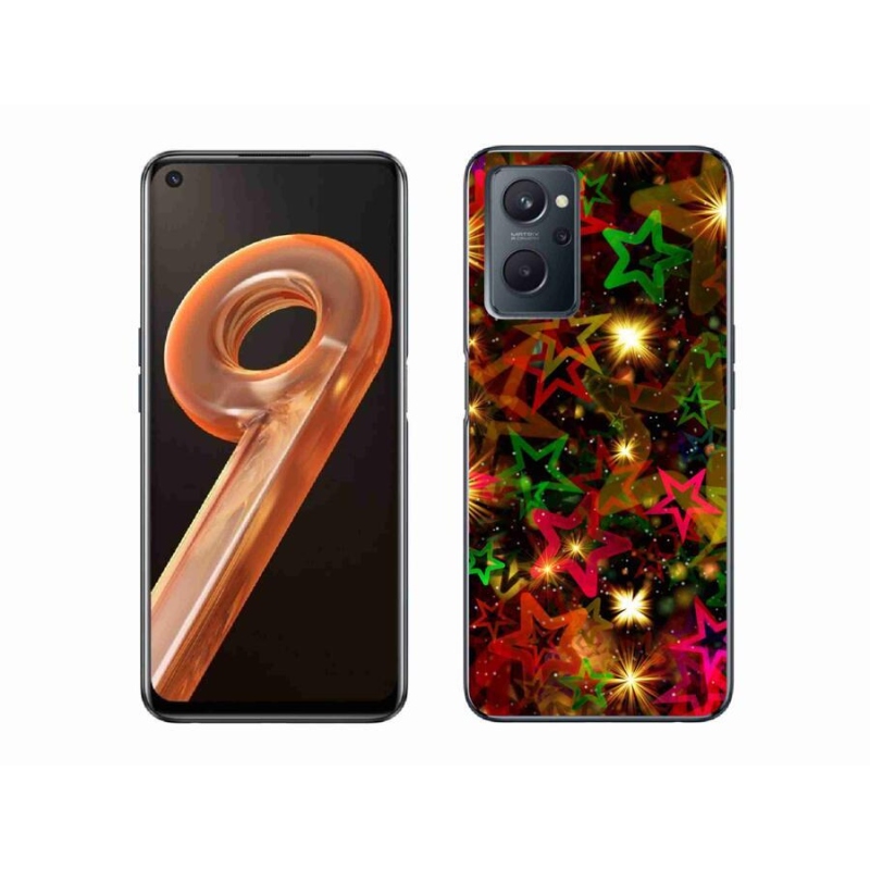 Gelový kryt mmCase na mobil Realme 9i - barevné hvězdičky