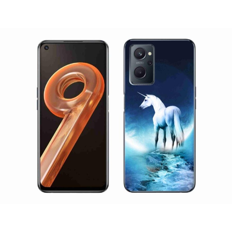 Gelový kryt mmCase na mobil Realme 9i - bílý jednorožec