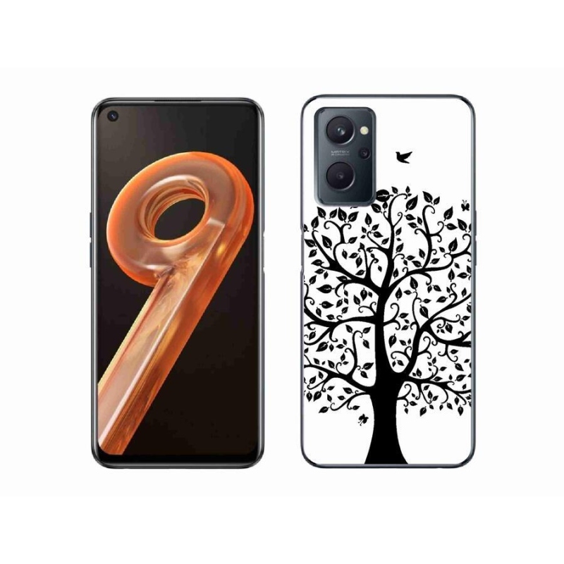 Gelový kryt mmCase na mobil Realme 9i - černobílý strom