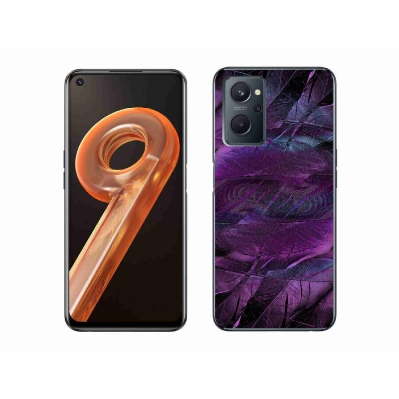 Gelový kryt mmCase na mobil Realme 9i - fialová pírka