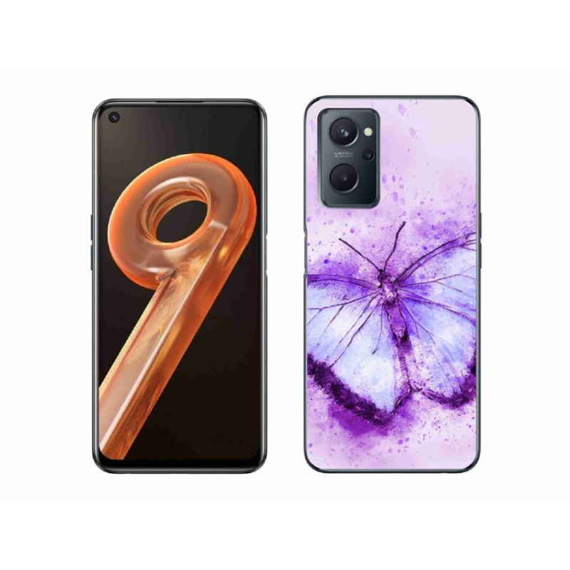 Gelový kryt mmCase na mobil Realme 9i - fialový motýl