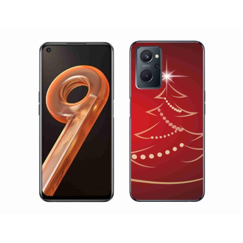 Gelový kryt mmCase na mobil Realme 9i - kreslený vánoční stromek