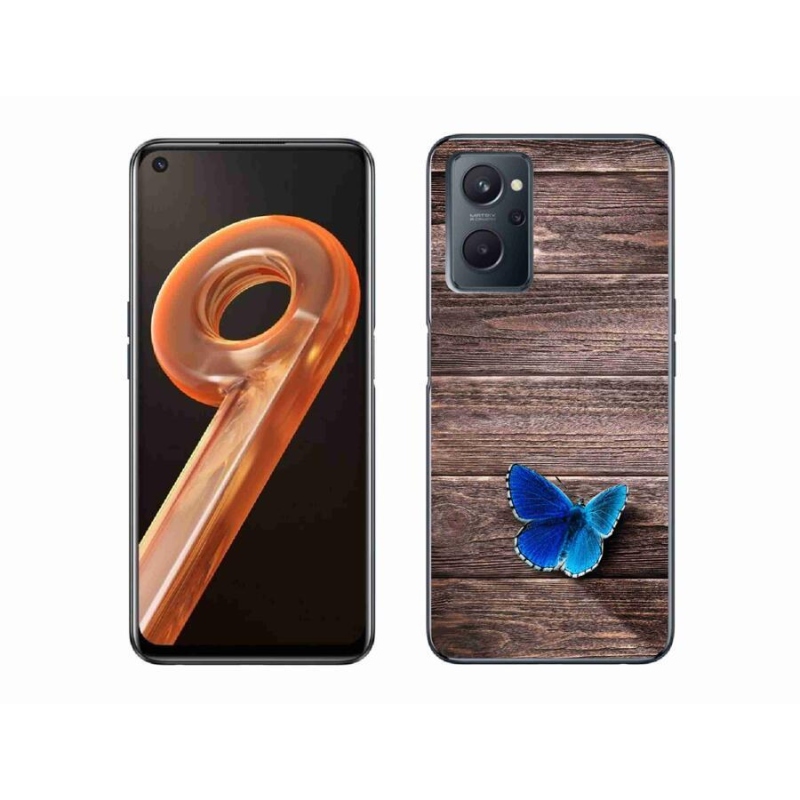 Gelový kryt mmCase na mobil Realme 9i - modrý motýl 1