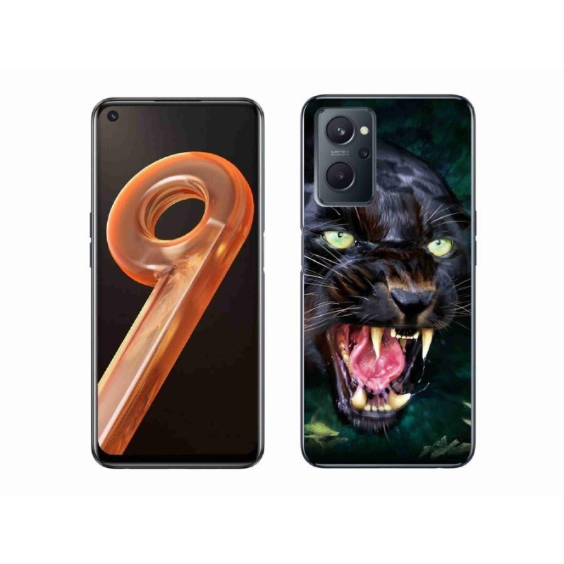 Gelový kryt mmCase na mobil Realme 9i - rozzuřený černý panter