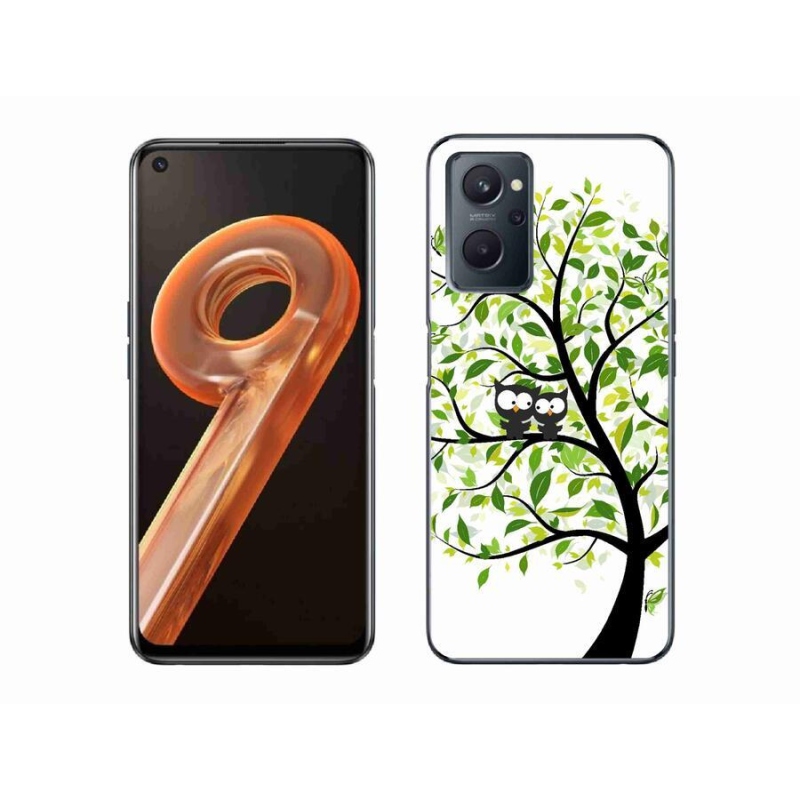 Gelový kryt mmCase na mobil Realme 9i - sovičky na stromě