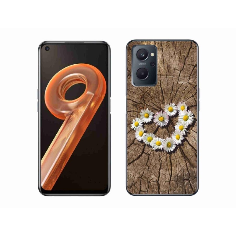 Gelový kryt mmCase na mobil Realme 9i - srdce z kopretin