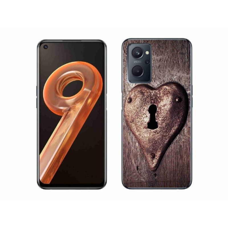 Gelový kryt mmCase na mobil Realme 9i - zámek ve tvaru srdce