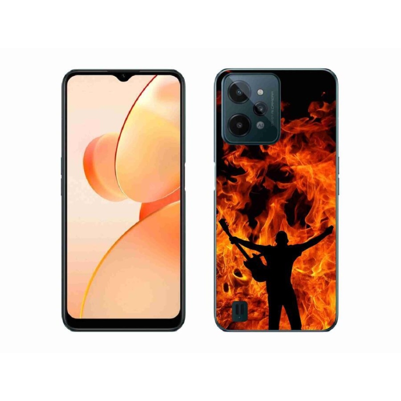 Gelový kryt mmCase na mobil Realme C31 - muzikant a oheň