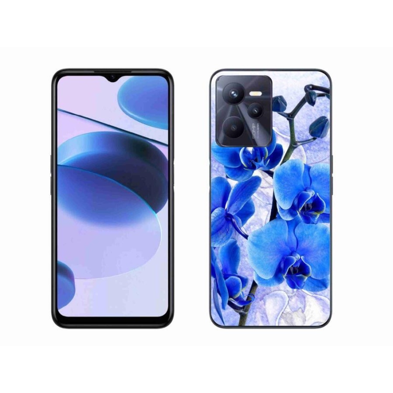 Gelový kryt mmCase na mobil Realme C35 - modré květy