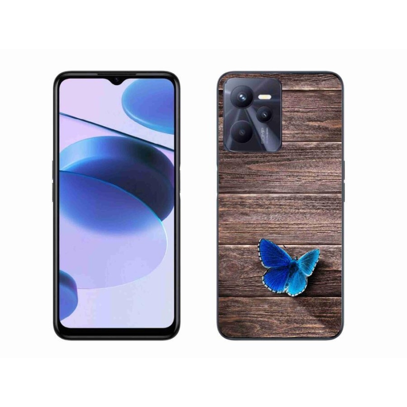 Gelový kryt mmCase na mobil Realme C35 - modrý motýl 1
