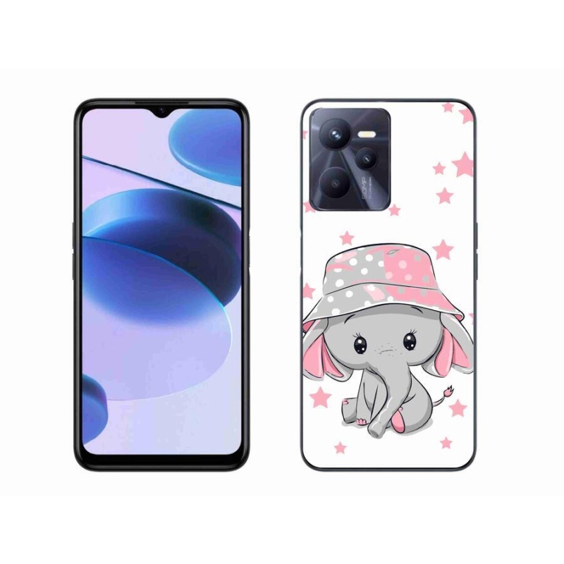 Gelový kryt mmCase na mobil Realme C35 - růžový slon