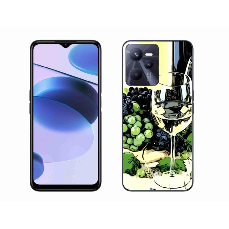 Gelový kryt mmCase na mobil Realme C35 - sklenka vína