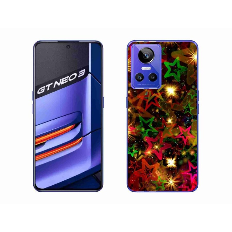 Gelový kryt mmCase na mobil Realme GT Neo 3 - barevné hvězdičky