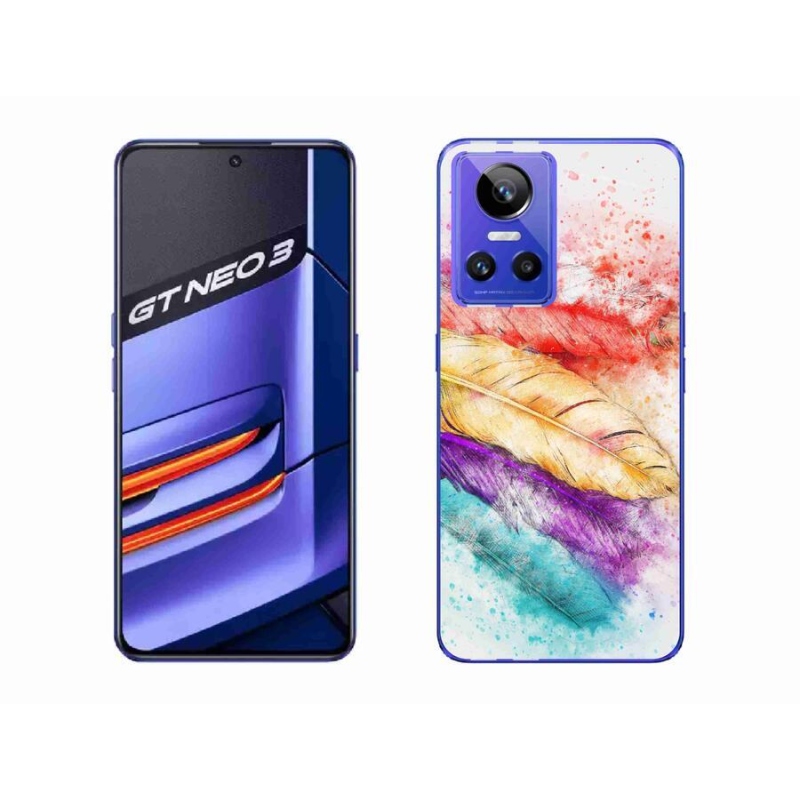 Gelový kryt mmCase na mobil Realme GT Neo 3 - barevné peří