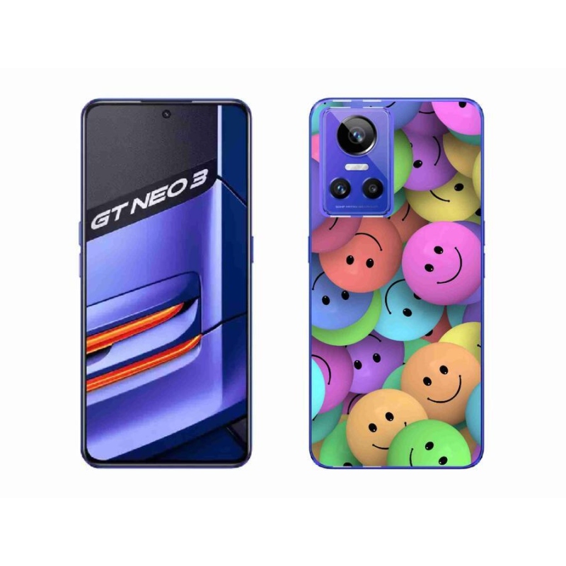 Gelový kryt mmCase na mobil Realme GT Neo 3 - barevní smajlíci