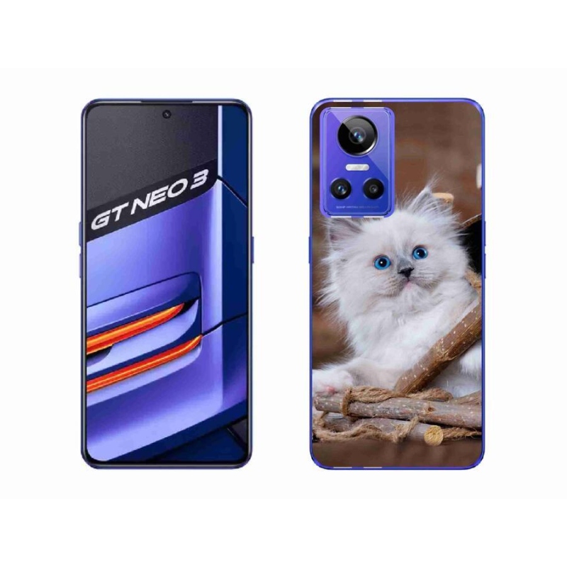 Gelový kryt mmCase na mobil Realme GT Neo 3 - bílé kotě
