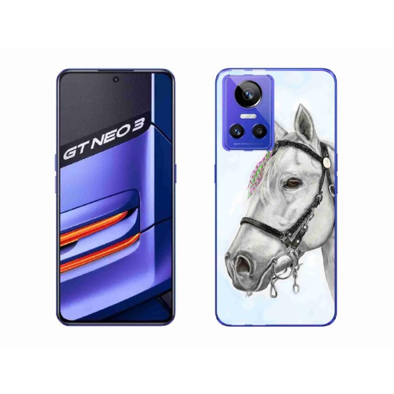Gelový kryt mmCase na mobil Realme GT Neo 3 - bílý kůň 1