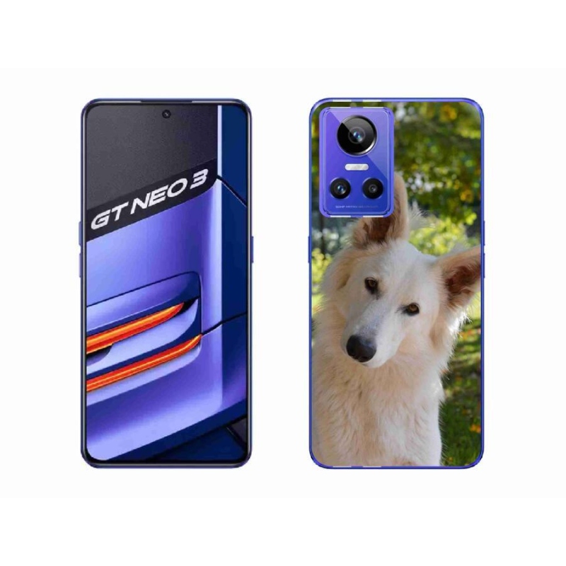 Gelový kryt mmCase na mobil Realme GT Neo 3 - bílý švýcarský ovčák 1