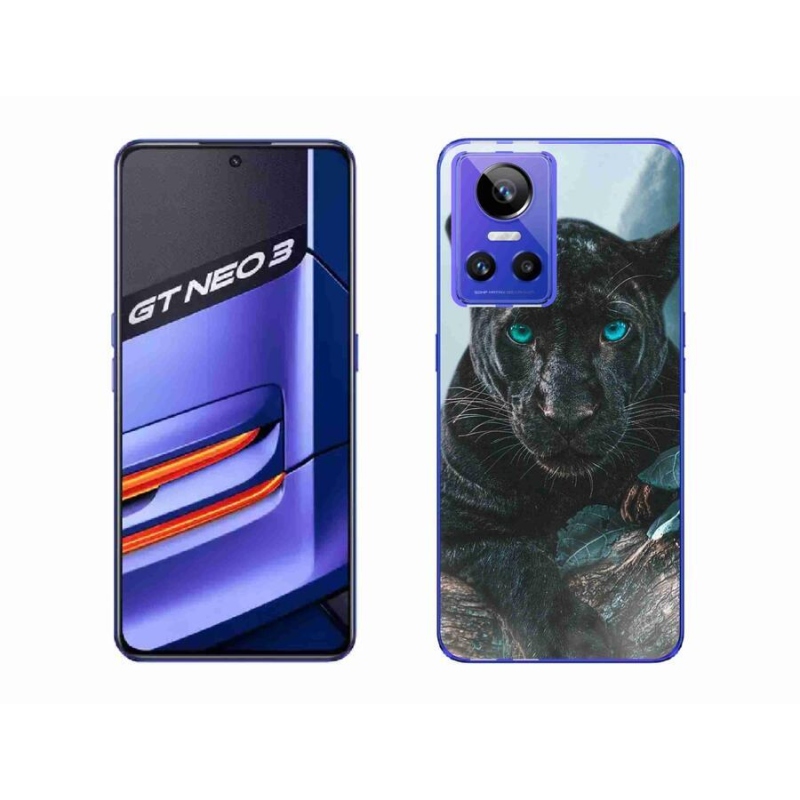Gelový kryt mmCase na mobil Realme GT Neo 3 - černý panter