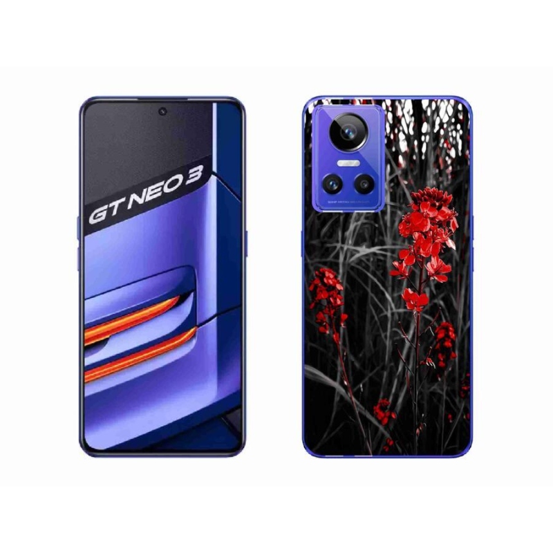 Gelový kryt mmCase na mobil Realme GT Neo 3 - červená rostlina