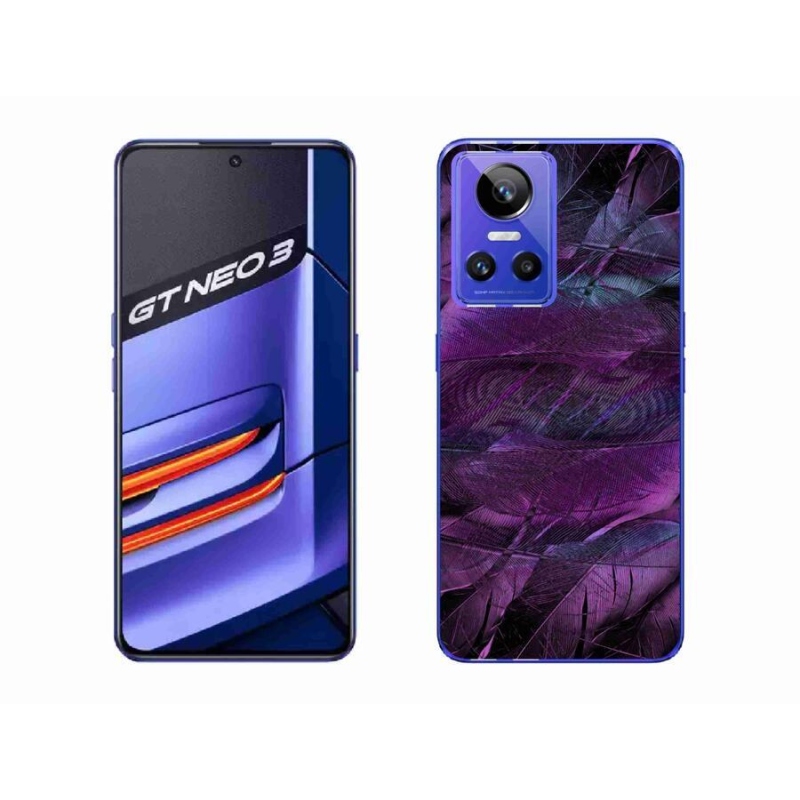 Gelový kryt mmCase na mobil Realme GT Neo 3 - fialová pírka