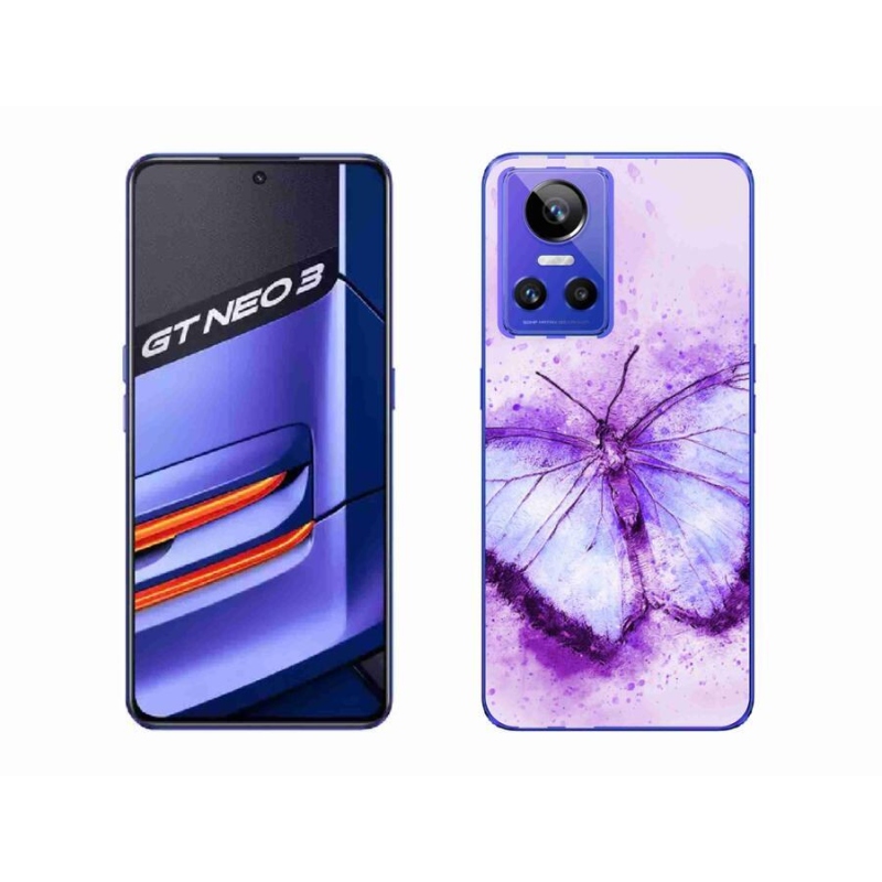 Gelový kryt mmCase na mobil Realme GT Neo 3 - fialový motýl